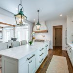 Custom interior lighting featuring aged patina & custom electric lighting